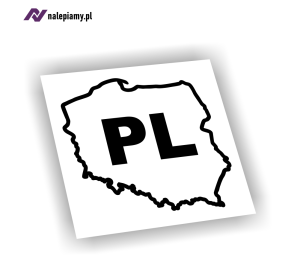 Naklejka Polska kontur PL