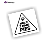 Naklejka JEDZIE Z NAMI PIES