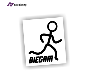 Naklejka BIEGAM mężczyzna bieganie biegacz