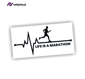 Naklejka LIFE IS A MARATHON biegacz bieganie