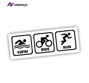 Naklejka SWIM RIDE RUN triathlon