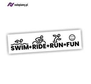 Naklejka SWIM+RIDE+RUN=FUN triathlon