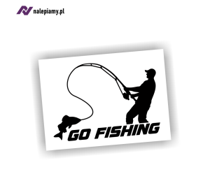 Naklejka GO FISHING wędkarz wędkarstwo