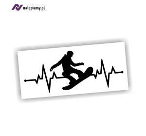 Naklejka LINIA ŻYCIA SNOWBOARD puls ekg