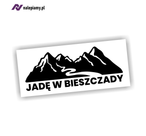 Naklejka JADĘ W BIESZCZADY góry
