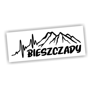 Naklejka LINIA ŻYCIA BIESZCZADY góry puls ekg