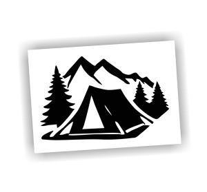 Naklejka CAMPING W GÓRACH namiot góry