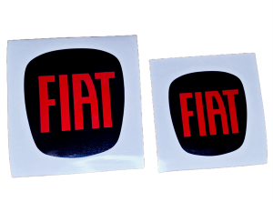 Naklejki na emblematy Fiat Bravo 2 czarne czerwony napis