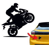 Naklejka na samochód motocyklista stunt ścigacz na kole