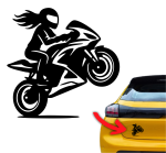 Naklejka MOTOCYKLISTKA kobieta ścigacz motocykl