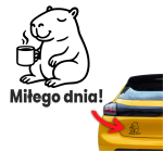 Naklejka KAPIBARA ŻYCZY MIŁEGO DNIA!