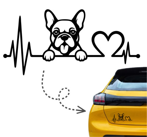 Nalejka na samochód Linia życia French Bulldog 1.jpg