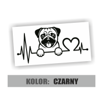 Naklejka linia życia pies mops 3.jpg