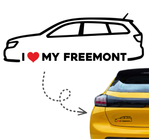 Naklejka I LOVE MY FIAT FREEMONT kontur