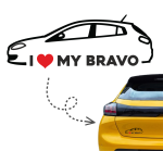Naklejka I LOVE MY FIAT BRAVO kontur