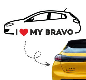 Naklejka I LOVE MY FIAT BRAVO kontur