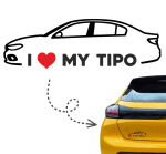 Naklejka I LOVE MY FIAT TIPO sedan