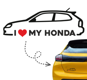 Naklejka I LOVE MY HONDA civic VI 