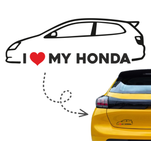 Naklejka I LOVE MY HONDA civic VII