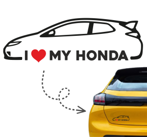 Naklejka I LOVE MY HONDA civic IX