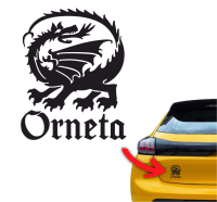 Naklejka Orneta herb smok napis 1.jpg