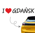 Naklejka I LOVE GDAŃSK kocham