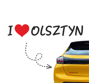 Naklejka I LOVE OLSZTYN kocham