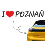 Naklejka I LOVE POZNAŃ kocham