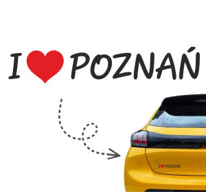 Naklejka I LOVE POZNAŃ kocham