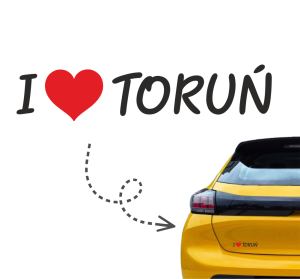 Naklejka I LOVE TORUŃ kocham