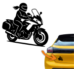 Naklejka MOTOCYKLISTKA kobieta motocykl turystyczny