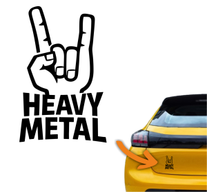 Naklejka HEAVY METAL mano cornuta rogi