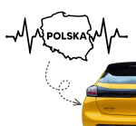 Naklejka LINIA ŻYCIA POLSKA kontur mapa