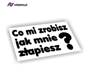 Naklejka Co mi zrobisz jak mnie złapiesz?