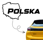 Naklejka POLSKA napis kontur patriotyczna