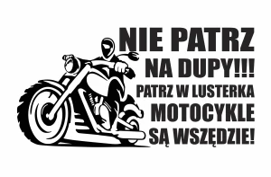 Naklejka Patrz w lusterka - zamówienie indywidualne