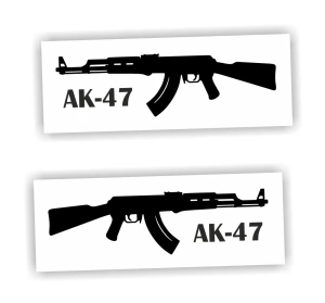 Naklejka KAŁASZNIKOW karabin AK-47 komplet prawa lewa