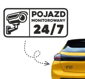Naklejka POJAZD MONITOROWANY 24/7